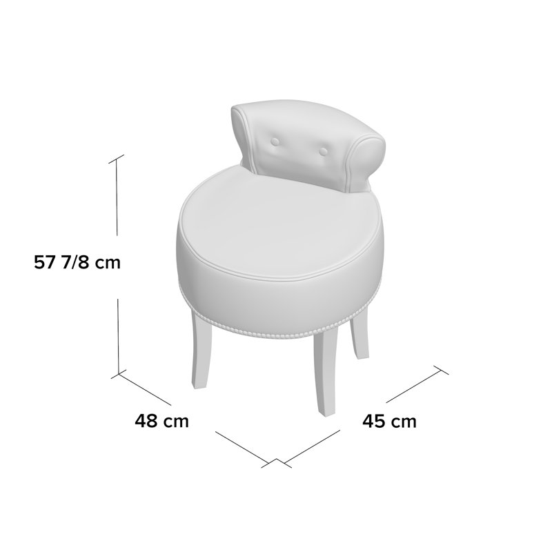 Abordale Solid Wood Accent Stool, Anthracite