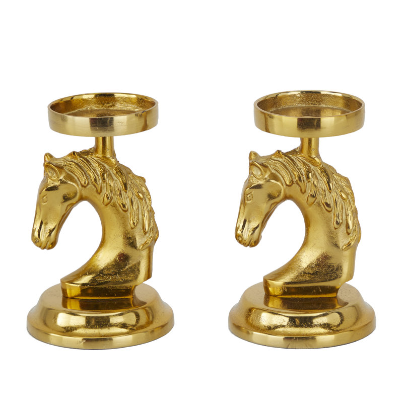 Ensemble de chandelles de table en aluminium, Doré