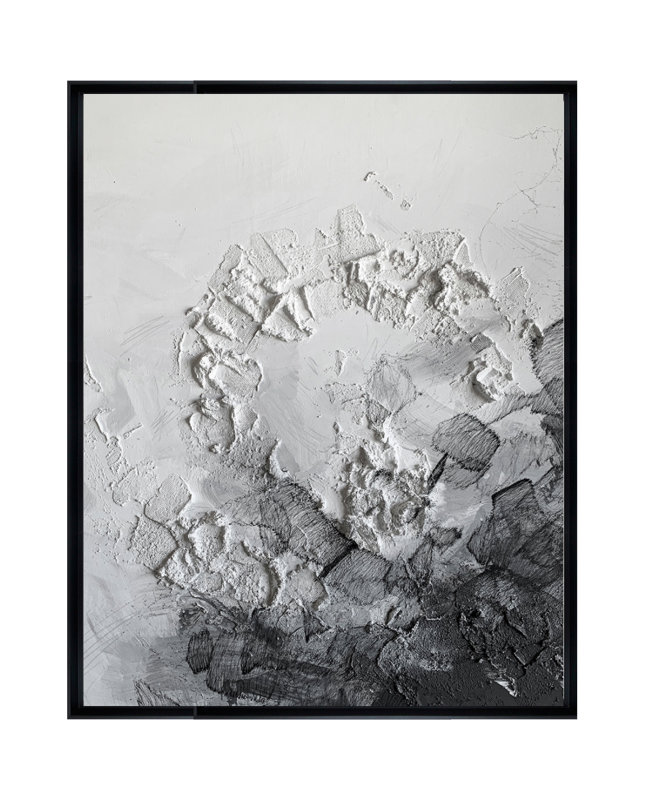 Velora Single Picture Frame Painting on Wood, 150 cm H x 90 cm W, Black
