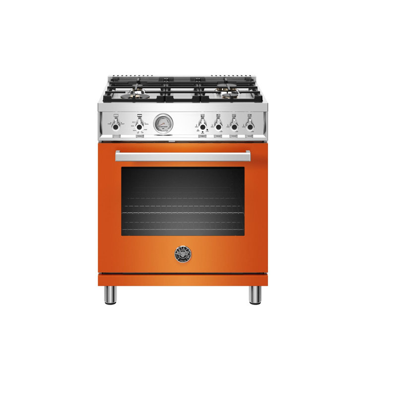 Bertazzoni 30'' W Natural Gas Free Standing Range, Orange