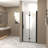 33-32 "x 72" Bifold Shower Door, 1/4"(6mm) Tempered Glass, Matte Black Aluminum Frame, Explosion Proof Film
