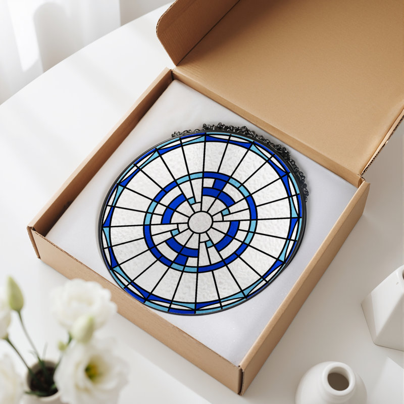 Vitrail de vitrail circulaire 7,8 "H, H 7,8 po x l 7,8 po