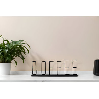 5" Black Metal Coffee Tabletop Sign