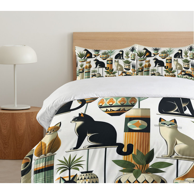 Cat Duvet Cover, Queen Duvet Cover + 2 Standard Shams
