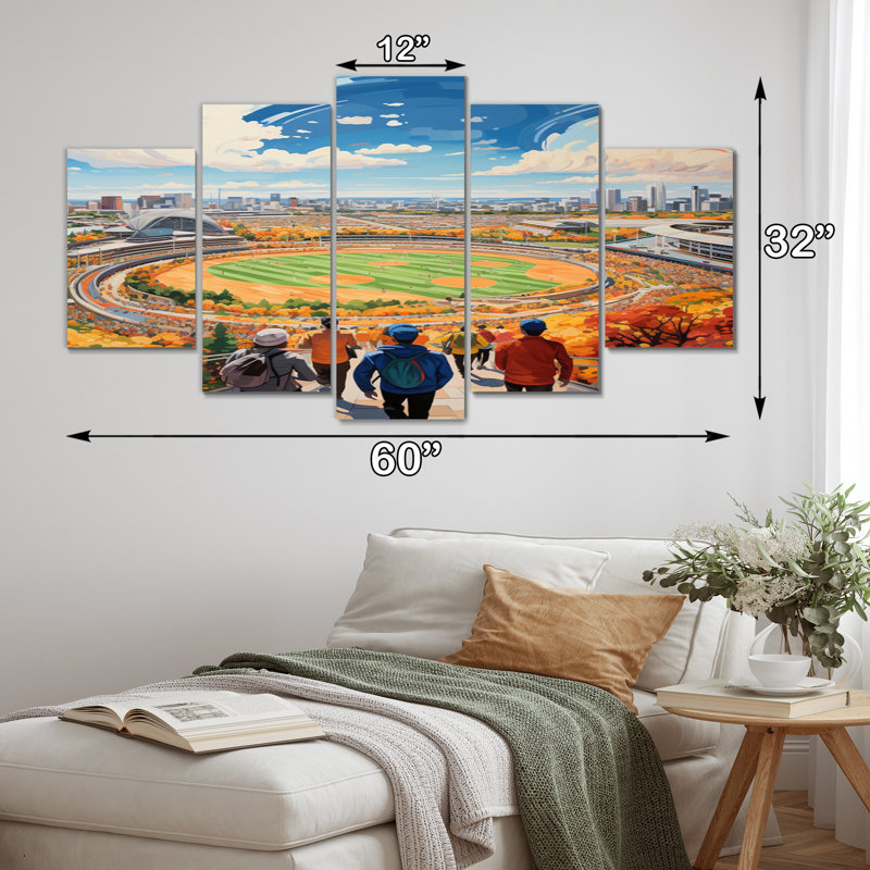 Stades de stade - reproduction sur toile de stades - 5 panneaux