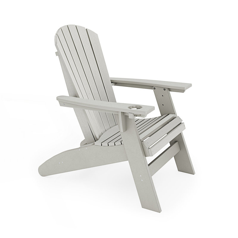 Kavia Outdoor Adirondack Chair With Table, Heron Gray