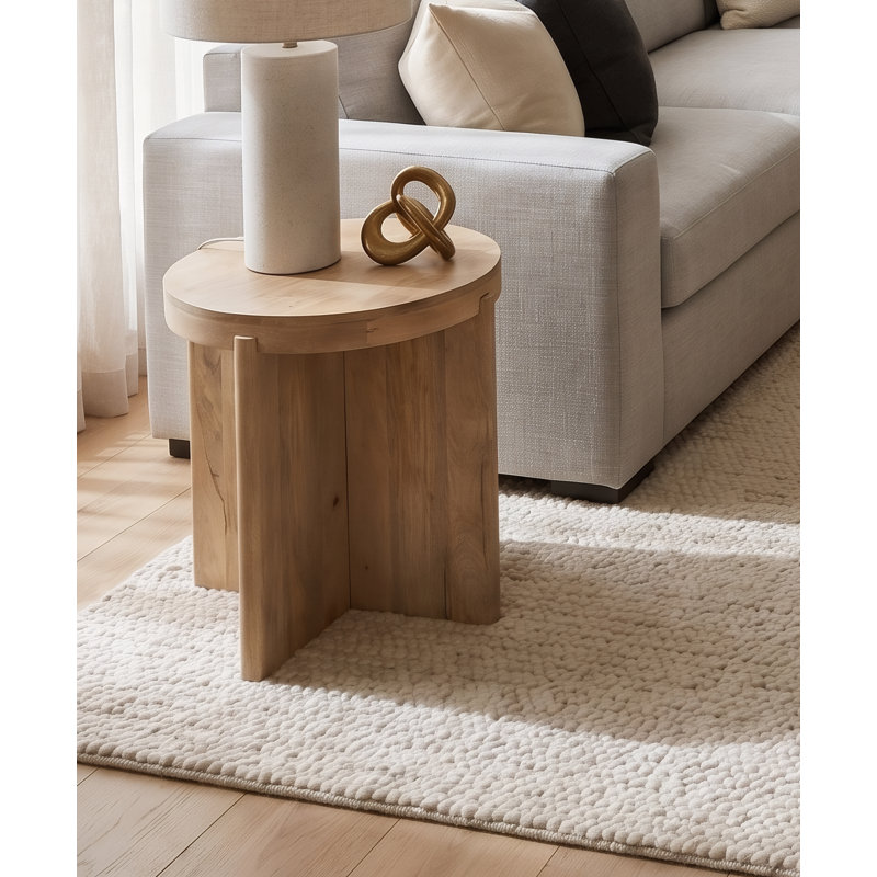 Josiane Solid Wood End Table, Natural