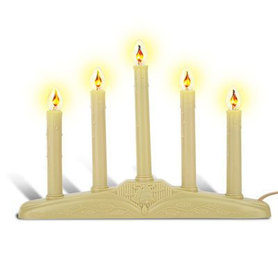 Ensemble de 2 candélabres de Noël avec ampoules vacillantes, 3 ou 5 lumières, décoration électrique d'intérieur