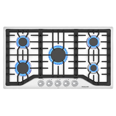 36 in. NG/LPG Convertible Gas Cooktop in Stainless Steel with 5 Burners