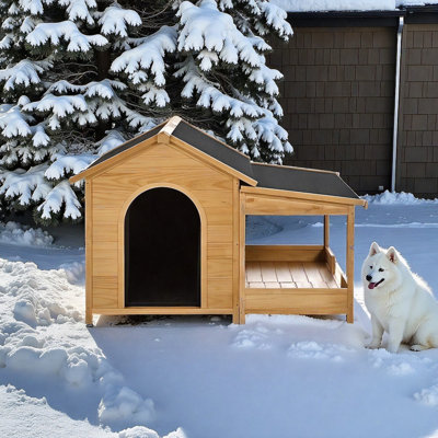 60.2" Large Outdoor Dog House Waterproof Dog Kennel(with Insulated Liner for Winter)