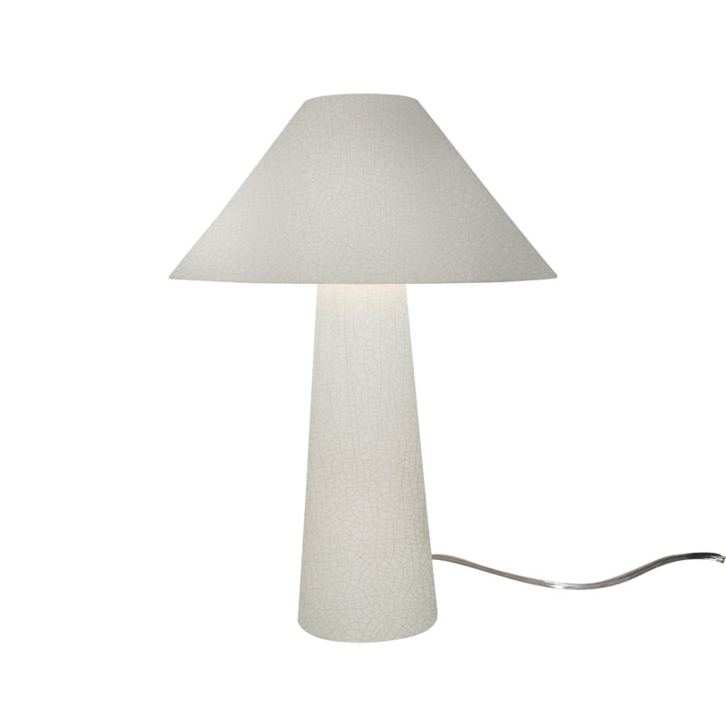 Lampe de table en céramique Caroldine, Blanc craquelé