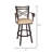 Swivel Upholstered Faux Leather Counter Stool-1112000820