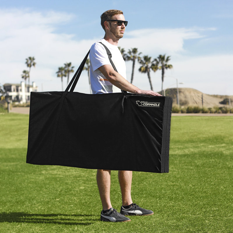 Ensemble de cornhole en bois de taille réglementaire GoSports avec finition blanche - Comprend un étui de transport, Blanc