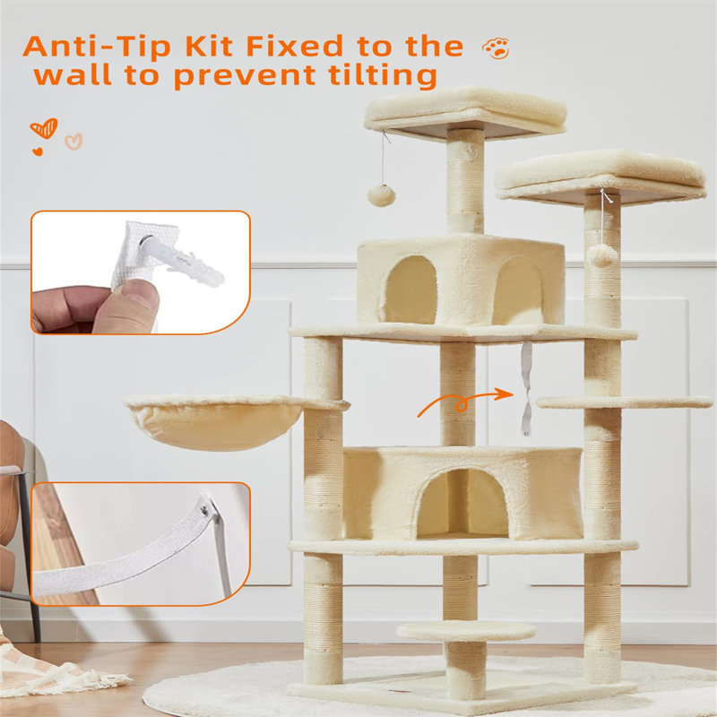 Arbre à chat H 60,59 po Fachan, Beige