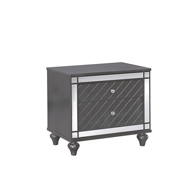 Table de bout de table de chevet 2 tiroirs de style contemporain 1Pc Glam