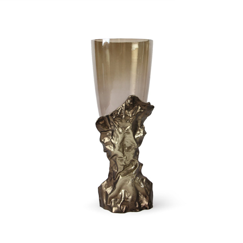 Elevated Essence Glass Vase Candle Holder, Bronze