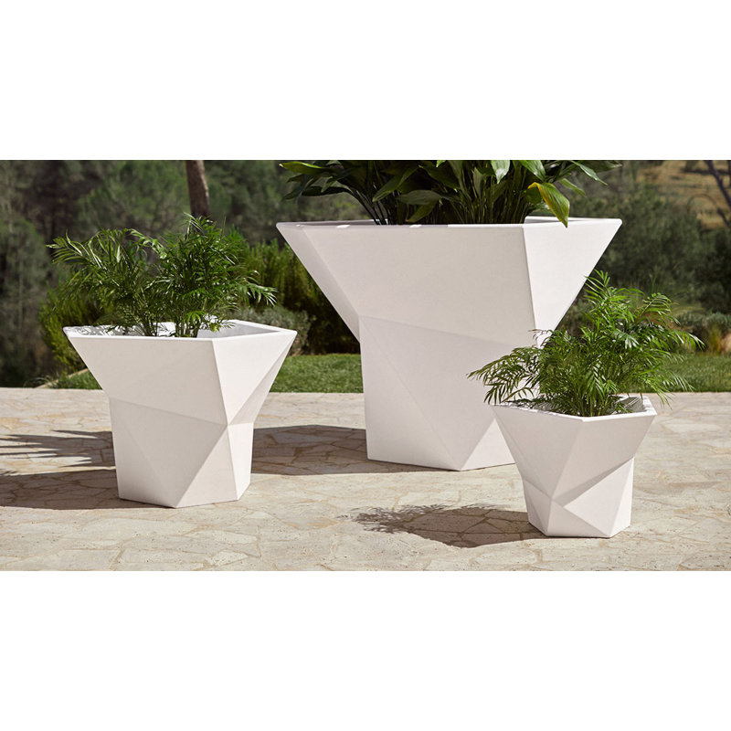 Faz White LED Pot Planter, 47.2" H x 63" W x 59.05" D