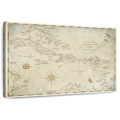 Personalized Beige I Push Pin Caribbean Altaira