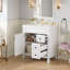 Meuble-lavabo de 30 po avec lavabo en céramique, petite armoire de salle de bain, armoire moderne avec 2 tiroirs et tablette réglable-954029051