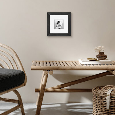 Picture Frame - Americanflat Frame with Mat - Wide Molding - Shatter-Resistant Glass