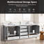 Meuble-lavabo autoportant avec cadre double en bois massif 84 po-671296733-671296734