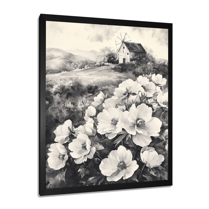 Eiland - Salon d'art mural floral, Noir, noir, noir, noir, H 20 po x l 12 po, Reproduction encadrée d'une seule photo