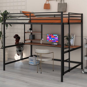 Agusta Full Platform Loft Bed with Shelves by Mason & Marbles