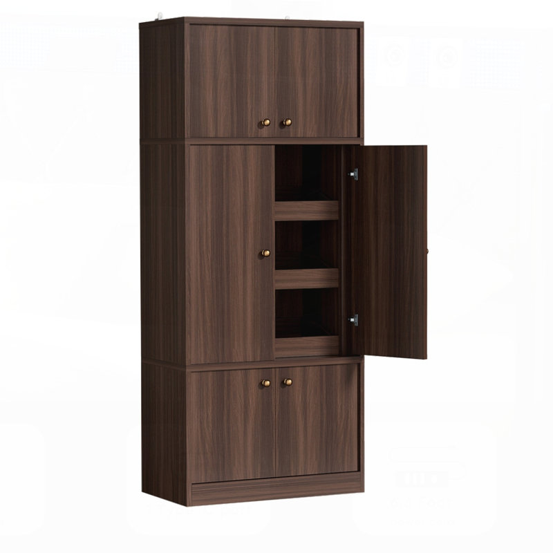 Grand garde-manger autoportant avec tablettes et portes réglables en bois de qualité E1, idéal pour le rangement de grande capacité et les cuisines modernes
