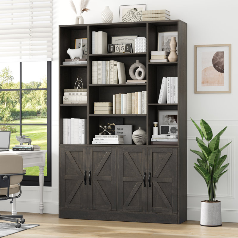 Bibliothèque standard à 74 niveaux de rangement à 6 niveaux, Marron foncé