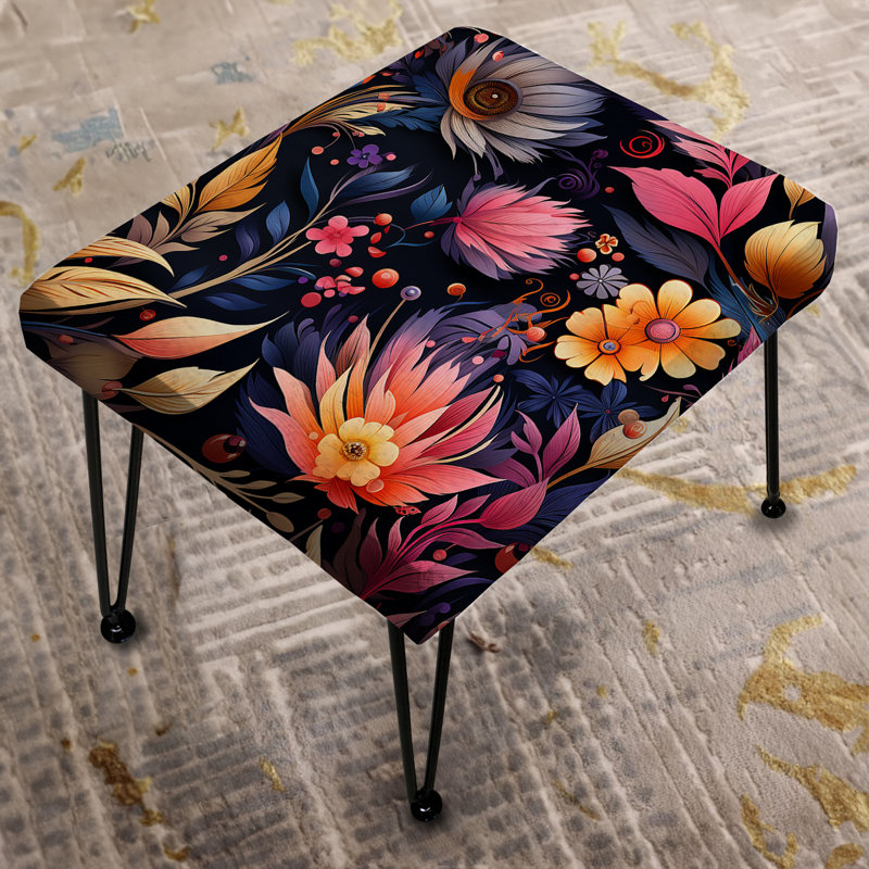 Repose-pieds bohème rose et bleu Boho