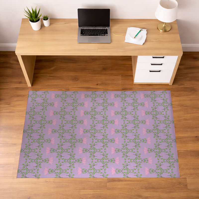 Tapis de bureau léger et antidérapant Anjelica, H 0,1 po x l 36 po x P 24 po, Lavande
