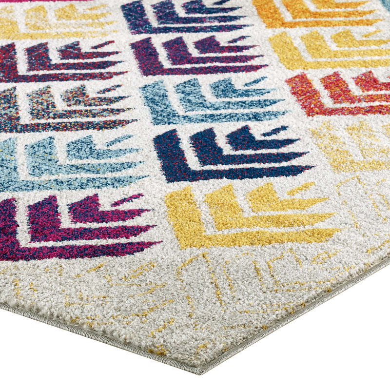 Florin Multicolor Abstract Floral Non-Slip Area Rug 5x8