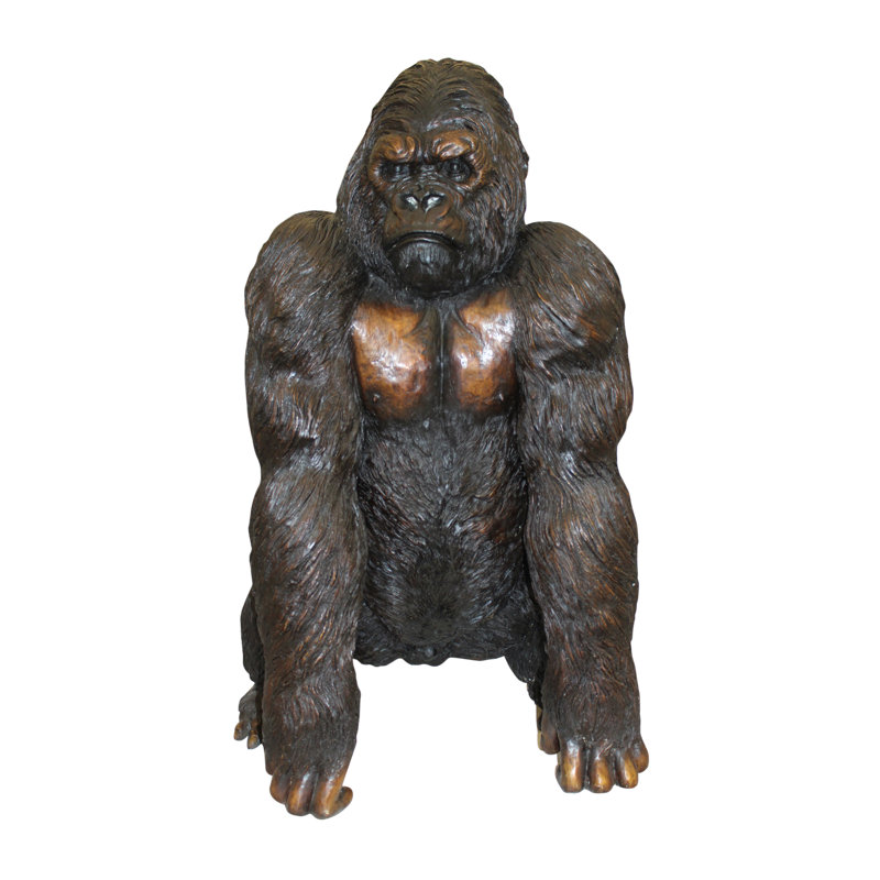 Statue en bronze King King - Taille: L 32 po x l 28 po x H 49 po.