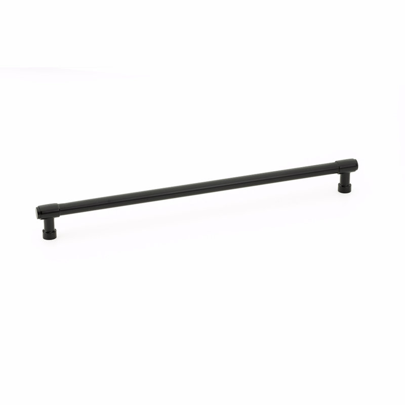 Emtek Jasper Bar Cabinet Pull, Flat Black, 12" Center To Center