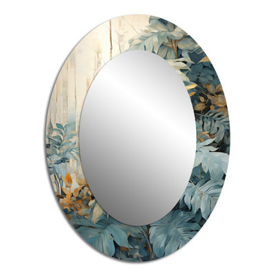Miroir mural blanc et bleu Tropical Expression I - Beige