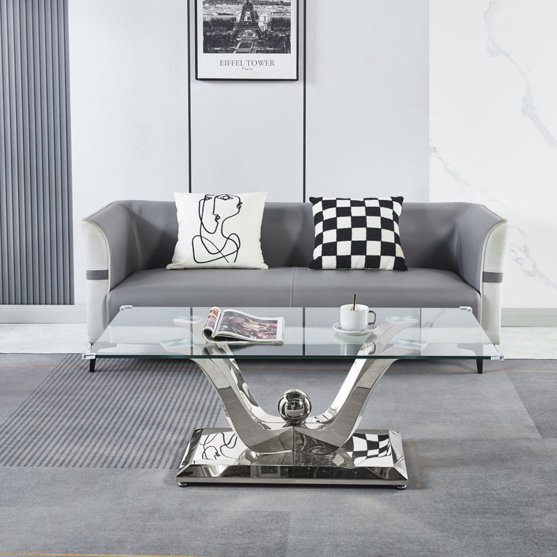 Table basse Burdell Ct033, Argent argent