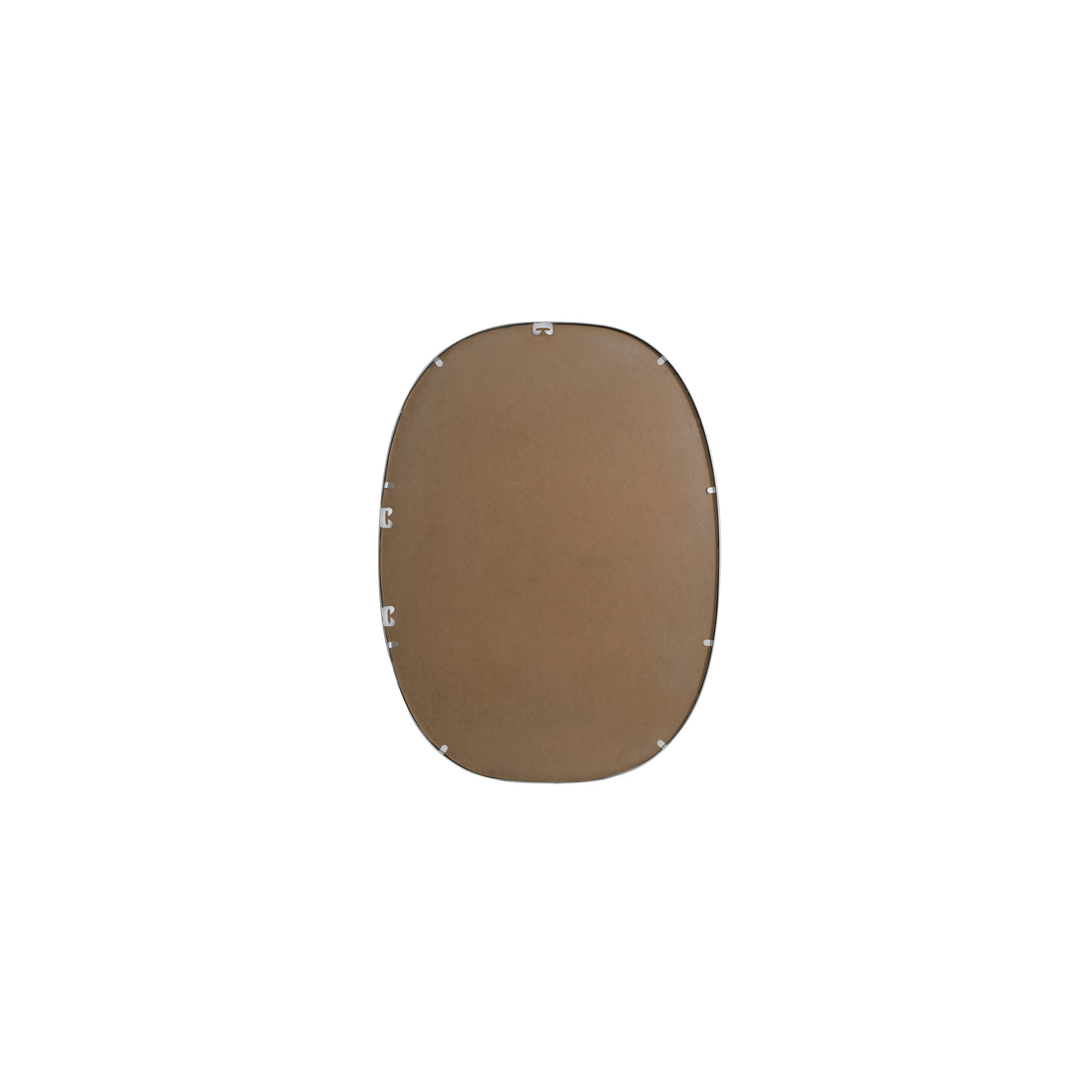 Sabine Metal Curved Oval Wall Mirror, Silver, 36" x 27"