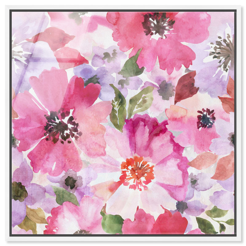 Morning Blossoms Canvas Floral & Botanical Print by Oliver Gal, 13"H x 13"W, White Frame