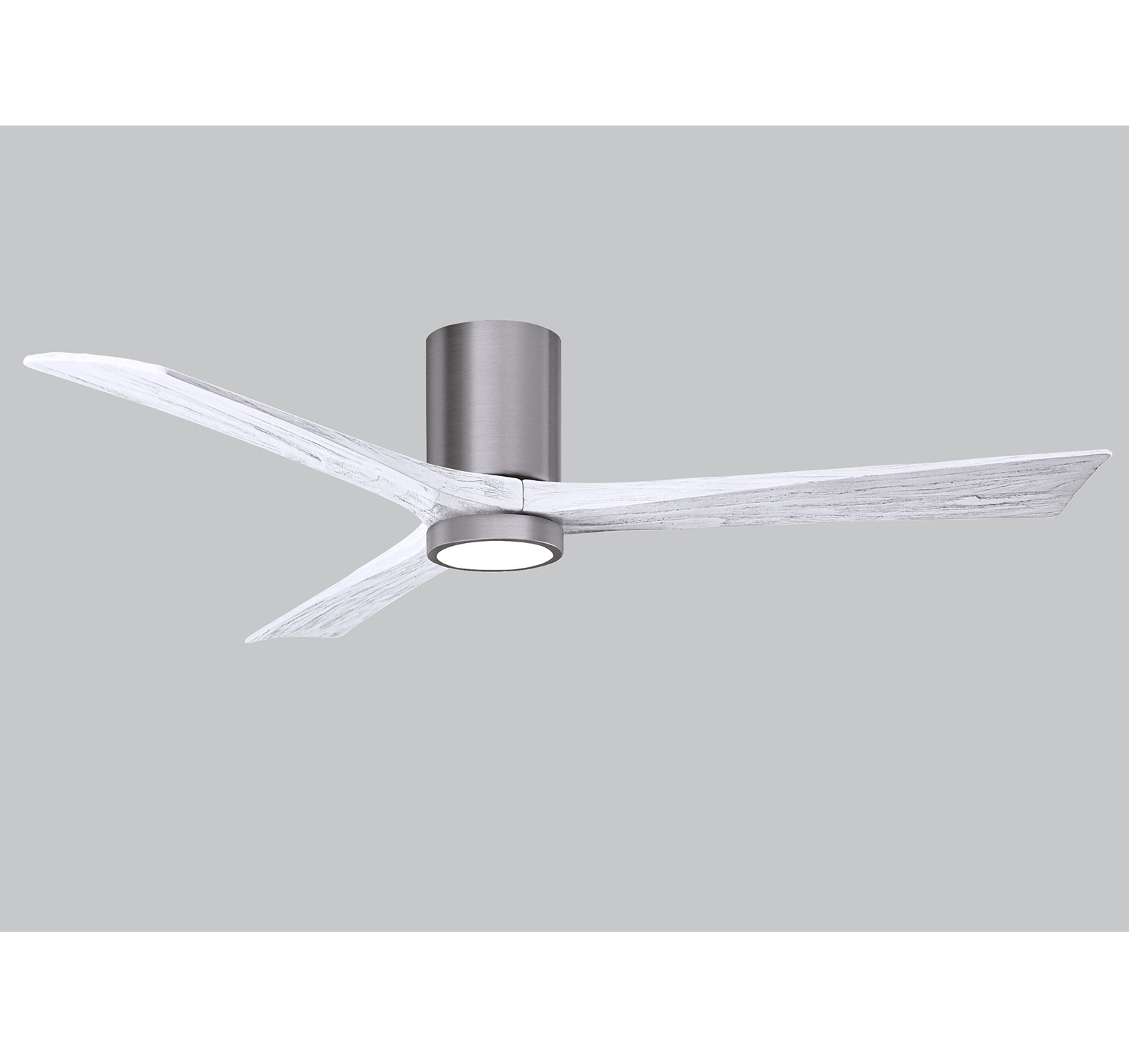 Olivier 3 Blade Ceiling Fan with LED Light Kit, Matte White, Brushed Pewter, 60"