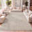 Alceo High-Low MidCentury Modern Arch Stripe Two-Tone Beige/Cream Indoor/Outdoor Rug-1042206820