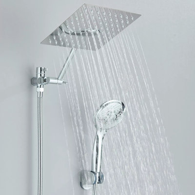 Rain Adjustable Shower Head 2.5 GPM GPM with Self-Cleaning