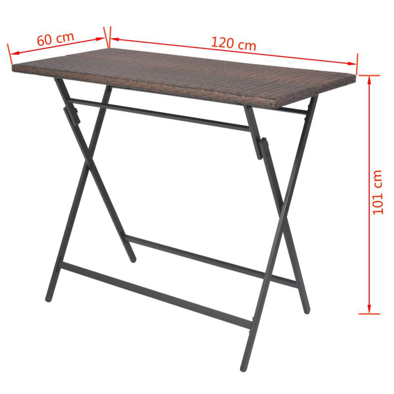 Amesville Patio Dining Set with Rectangular Table, Brown