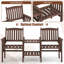 Outdoor Table And Chairs Set Patio Garden Bench Side Table W/ Umbrella Hole