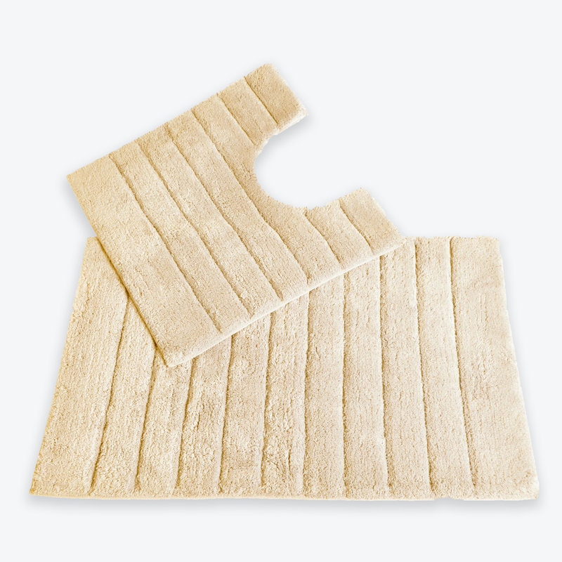 Mullane Ribbed Bathroom Mats Two Piece Set, Stone