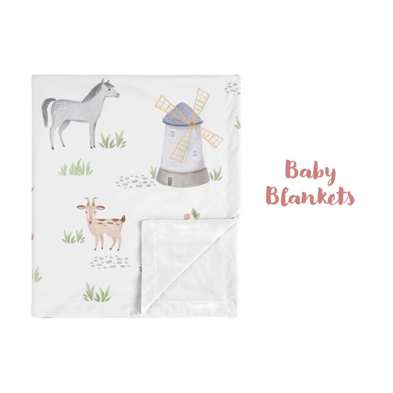 Gray Farm Animals Twin Microfiber Bedding Set