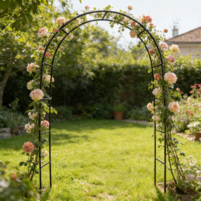 Treillis de jardin en métal pour plantes grimpantes d'extérieur, tonnelle de pergola en fer pratique et facile à assembler pour diverses plantes grimpantes