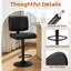 Swivel Upholstered Adjustable Height Counter Stool with Metal Frame