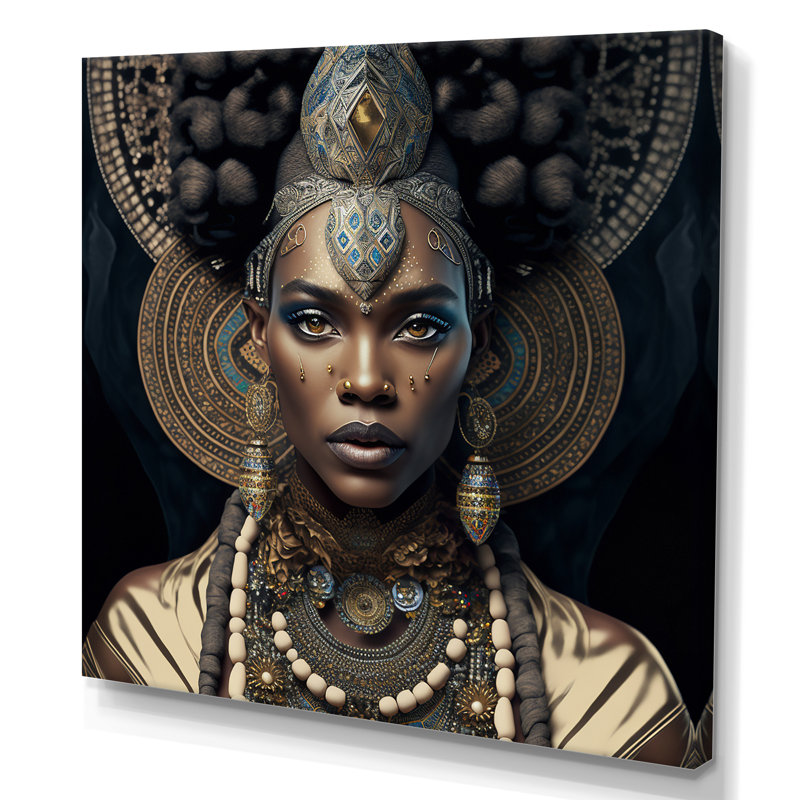 «Maspeth Tribal African Woman II», reproduction d'art sur toile encadrée, H 30 po x l 30 po, Toile tendue, Sans cadre