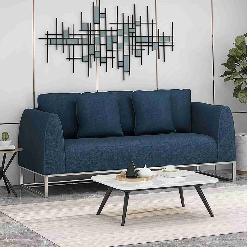 Canapé bleu marine, 79.5" H x 79.5" W x 31" D, 3, Navy Blue