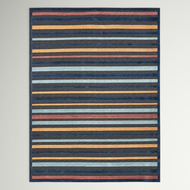 Berdy Striped Indoor / Outdoor Rug, Rectangle 4' x 6'